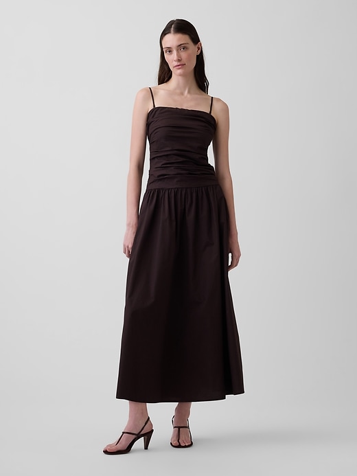 Image number 1 showing, Poplin Drop-Waist Maxi Dress