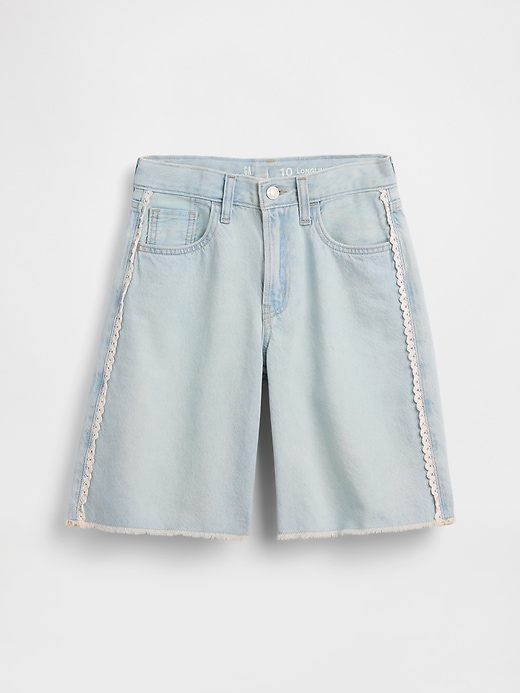 Image number 2 showing, Kids Low Rise Longline Denim Shorts