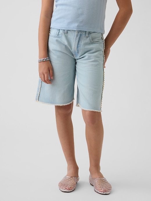 Image number 3 showing, Kids Low Rise Longline Denim Shorts
