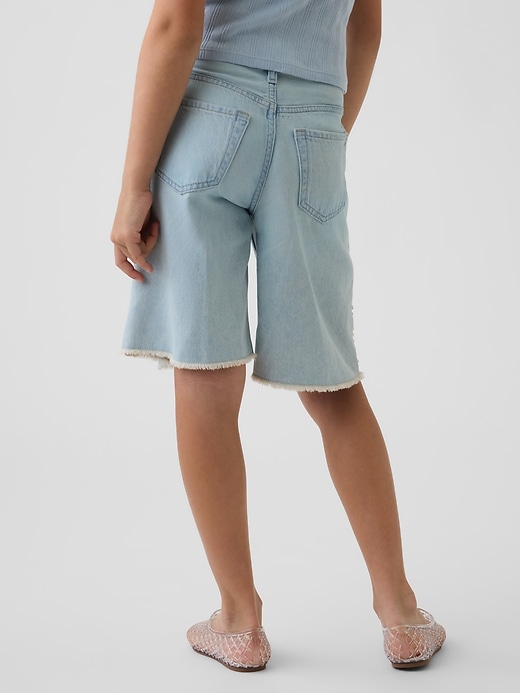 Image number 4 showing, Kids Low Rise Longline Denim Shorts