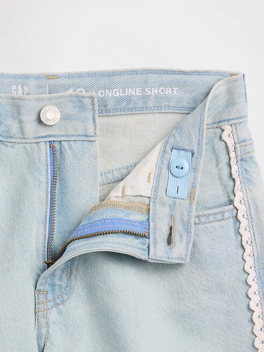 Image number 5 showing, Kids Low Rise Longline Denim Shorts