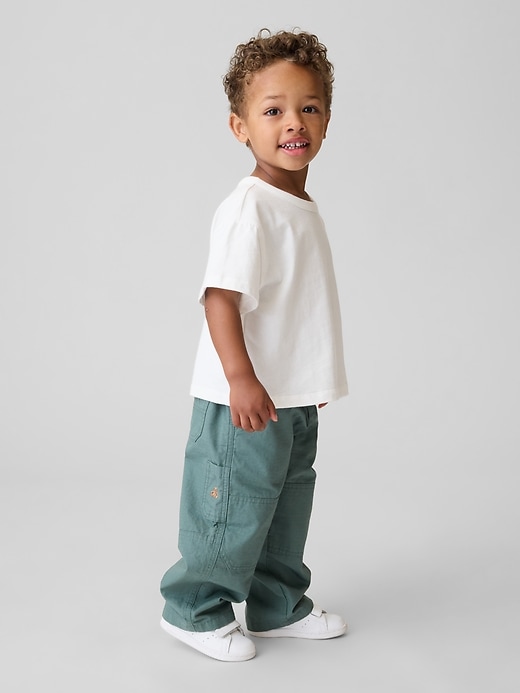 Image number 1 showing, Toddler Pull-On Baggy Double-Knee Carpenter Pants