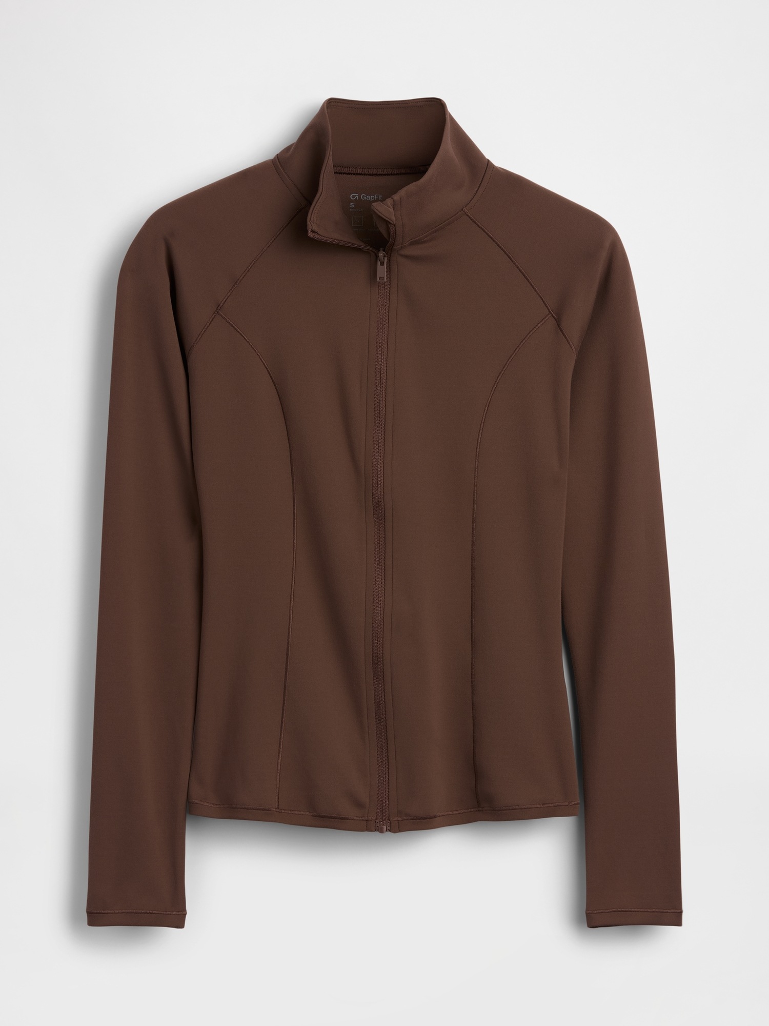 Женская куртка Gap GapFit Smooth Zip, цвет: Коричневый — фото 4