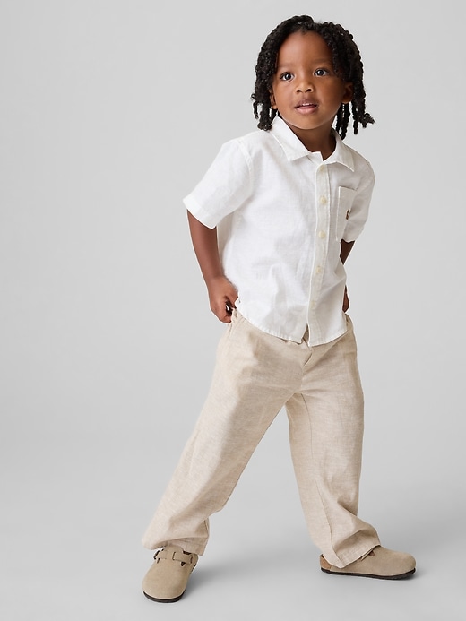 Image number 1 showing, Baby & Toddler Linen-Cotton Pull-On Pants