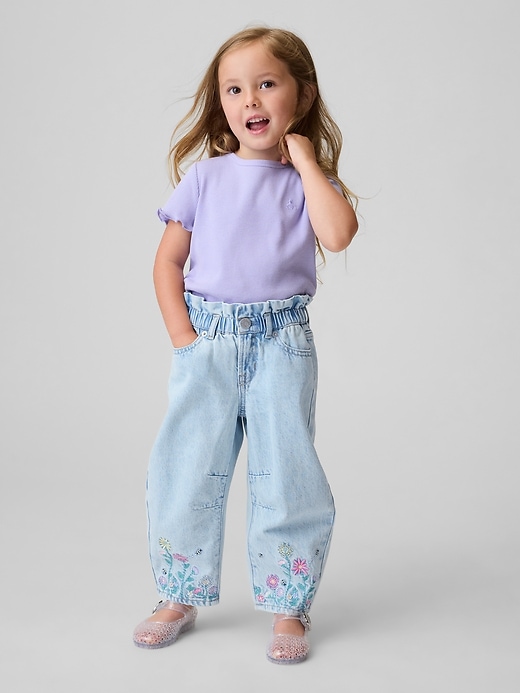 Image number 3 showing, Baby & Toddler Floral Horseshoe Jeans