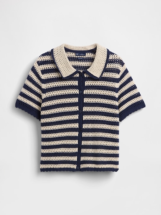 Image number 5 showing, Crochet Relaxed Sweater Shirt