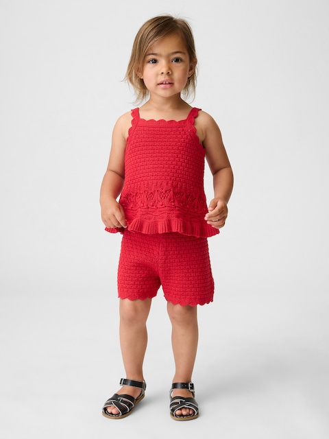 Baby & Toddler Crochet Scalloped Pull-On Shorts