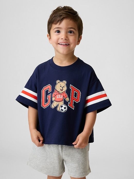 Image number 1 showing, Baby & Toddler Oversized Brannan Bear Varsity Graphic Logo T-Shirt