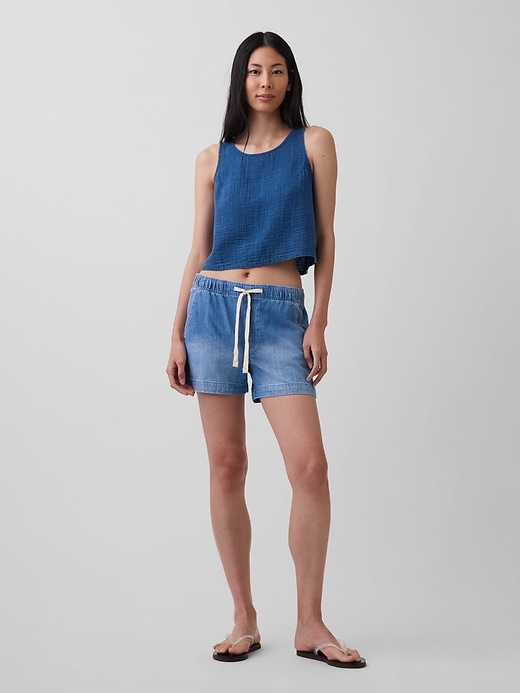 Image number 2 showing, Cotton Gauze Denim Shell Tank Top