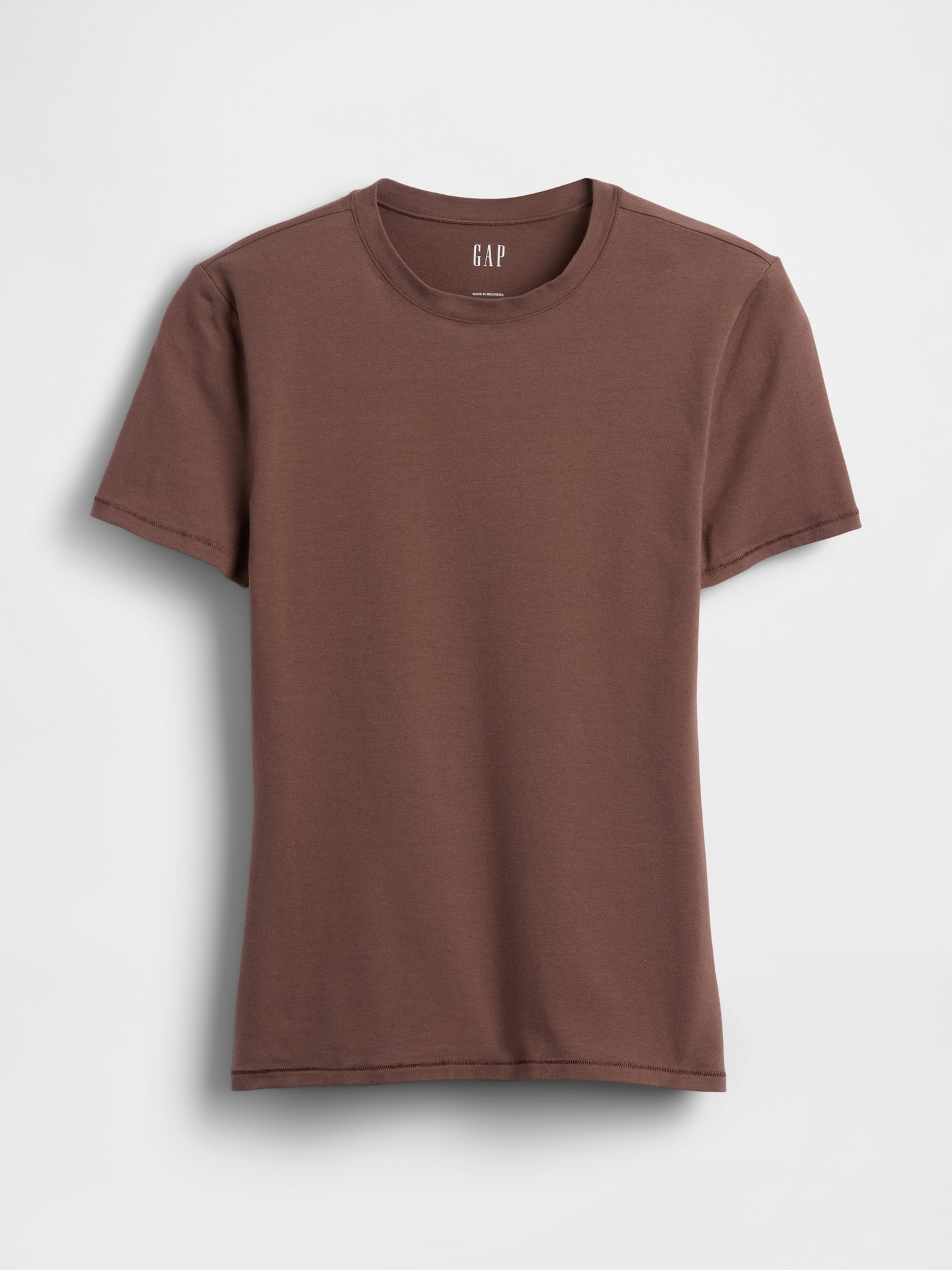 Женская футболка Gap CloseKnit Jersey T-Shirt, цвет: Коричневый, вариант 1 — фото 4