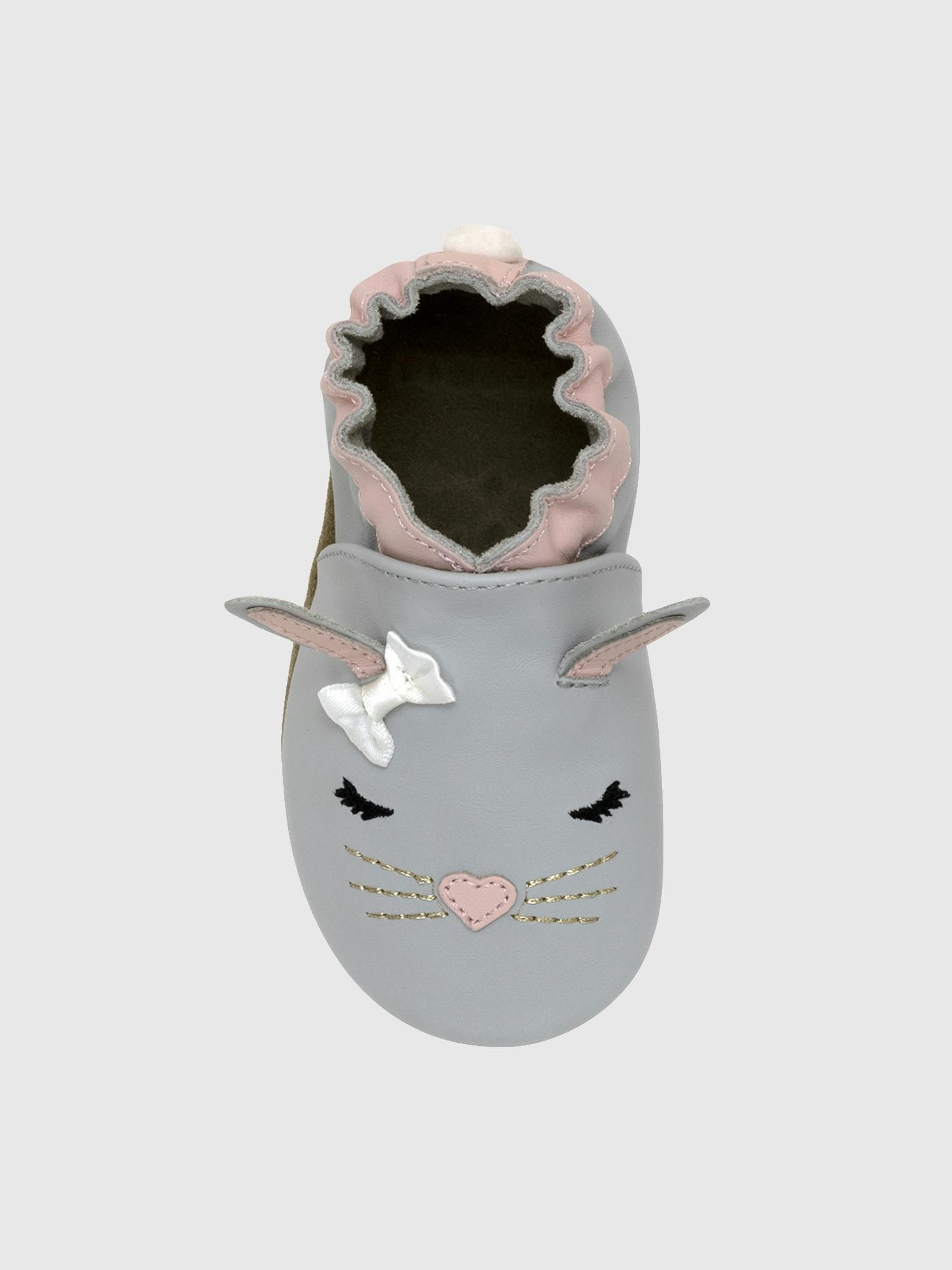 Пинетки с мягкой подошвой Gap Robeez Heart Bunny, цвет: Серый — фото 3