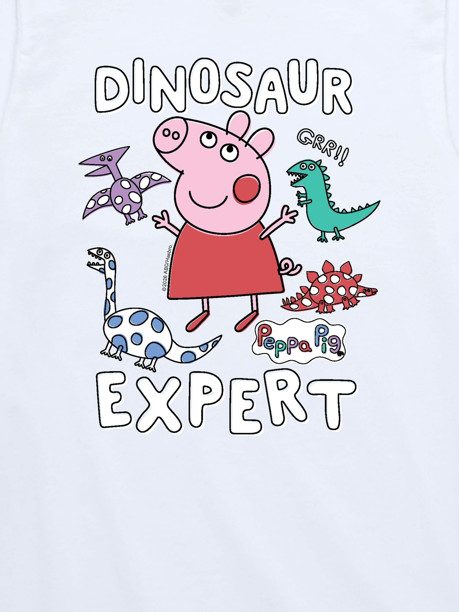 Футболка Gap Peppa Pig Dinosaur Expert Short Sleeve Graphic T-Shirt для малышей, цвет: Белый — фото 2
