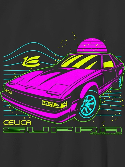 Image number 3 showing, Kids Toyota Supra Neon Graphic T-Shirt