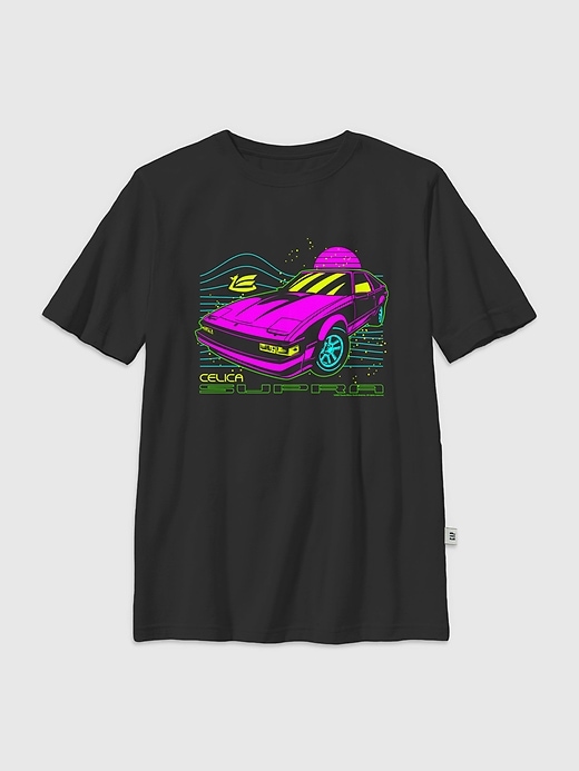 Image number 1 showing, Kids Toyota Supra Neon Graphic T-Shirt