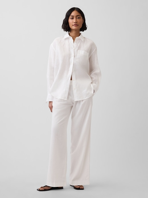 Image number 1 showing, 365 Low Rise Linen-Blend Trousers