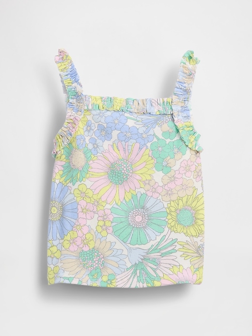 Image number 2 showing, Baby & Toddler Rib Ruffle Apron Tank Top
