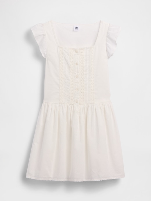 Image number 2 showing, Kids Flutter-Sleeve Lace-Trim Dress
