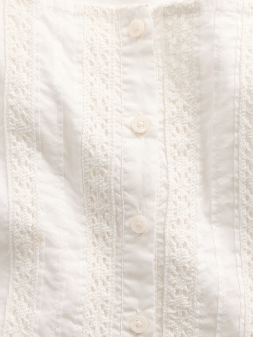 Image number 3 showing, Kids Flutter-Sleeve Lace-Trim Dress