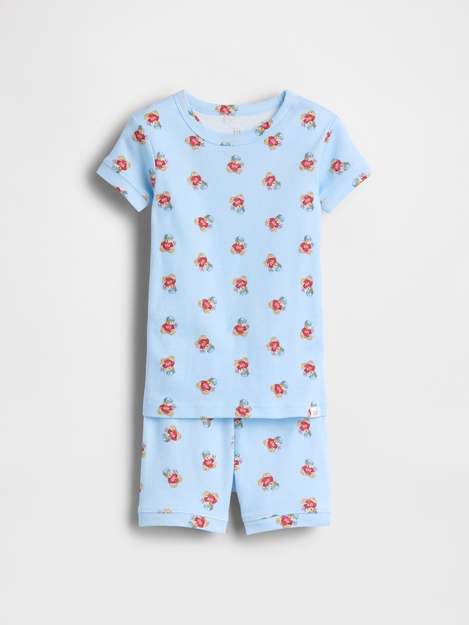 Пижамный комплект Bear для детей, с шортами, хлопок — Gap, цвет: Brannan Bear — фото 3