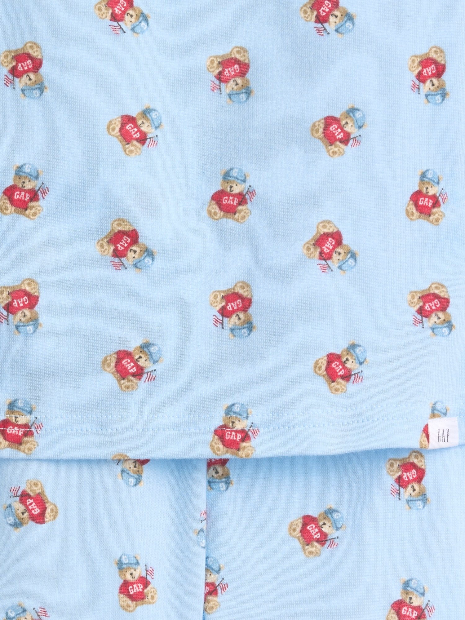 Пижамный комплект Bear для детей, с шортами, хлопок — Gap, цвет: Brannan Bear — фото 4