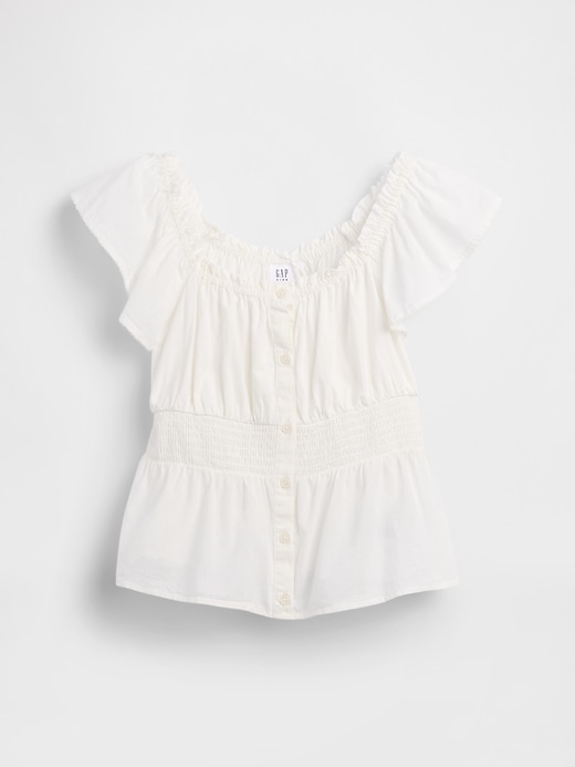 Image number 2 showing, Kids Flutter-Sleeve Button-Front Top