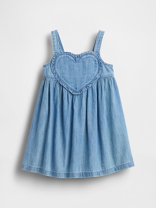 Image number 2 showing, Baby & Toddler Denim Heart Tank Dress