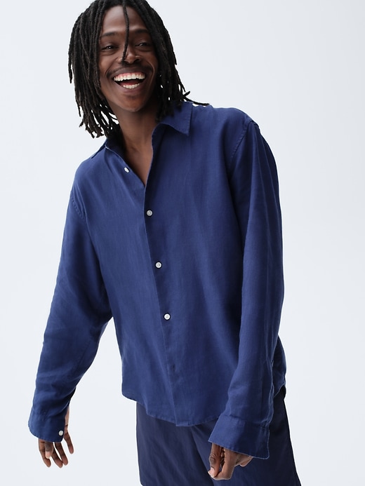 Image number 6 showing, 100% Linen Relaxed Shirt