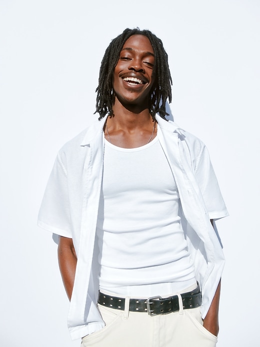 Image number 6 showing, Dobby Relaxed Straight-Hem Shirt