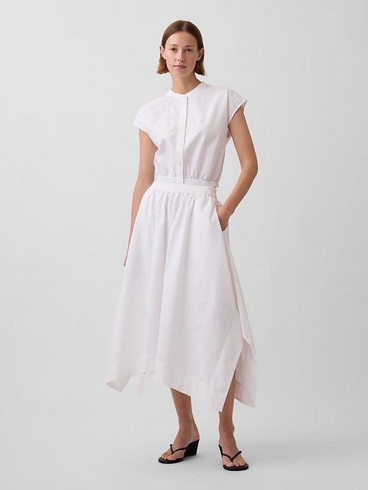 Image number 2 showing, Poplin Cap-Sleeve Crop Shirt