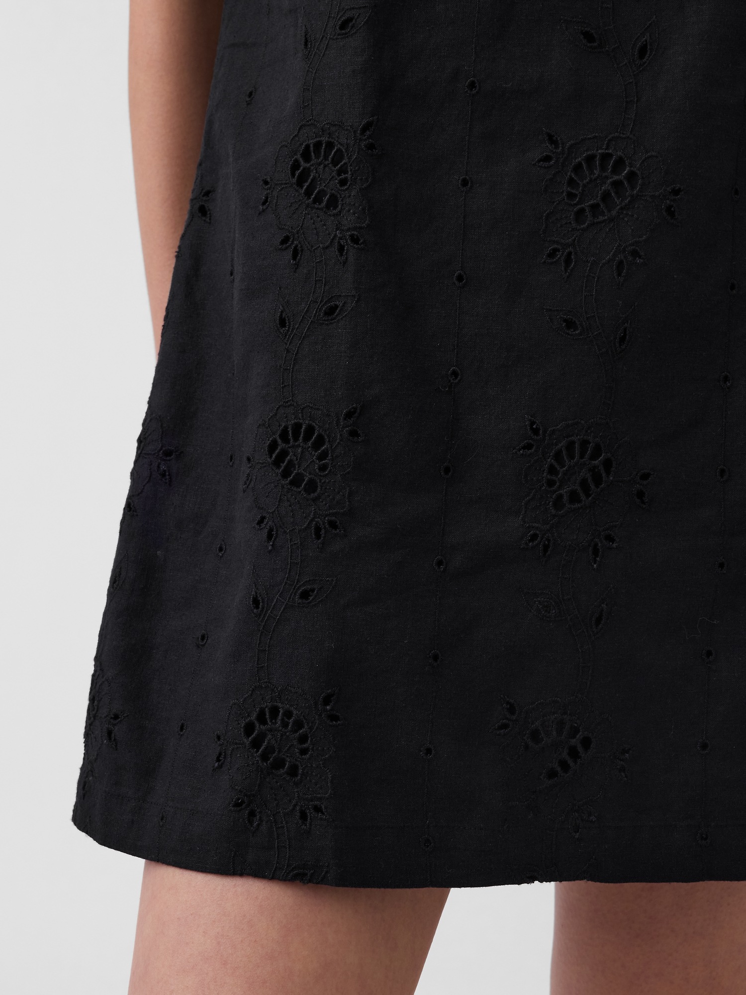 Gap Linen-Blend Embroidered Mini Shift Dress — фото 5