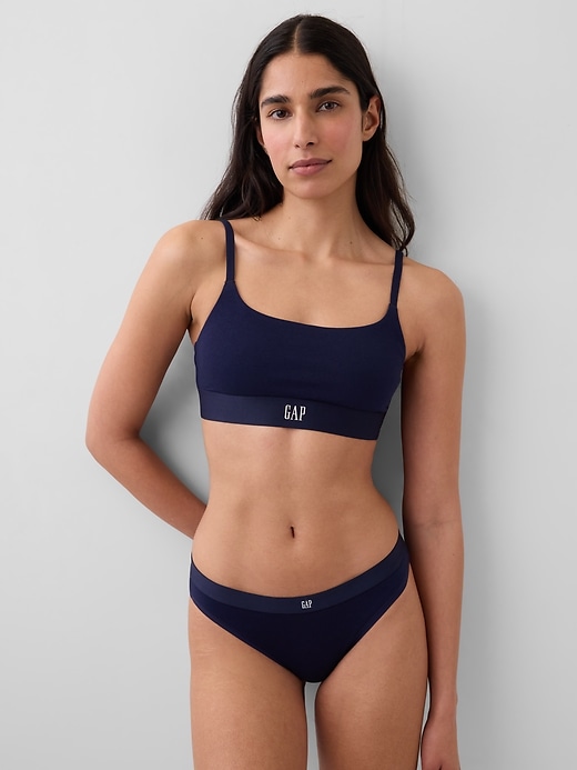 Image number 1 showing, Organic Stretch Cotton Logo Bralette
