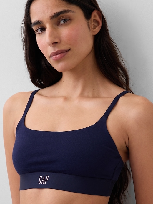 Image number 3 showing, Organic Stretch Cotton Logo Bralette