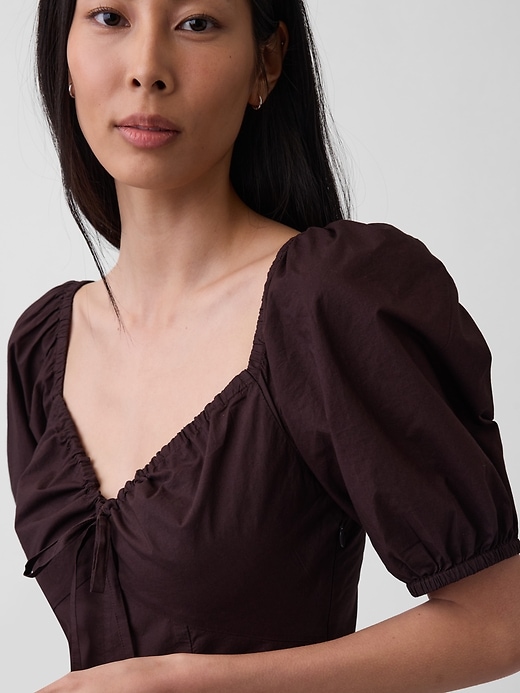 Image number 4 showing, Puff-Sleeve Corset Maxi Dress