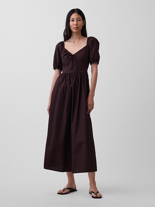 Image number 1 showing, Puff-Sleeve Corset Maxi Dress