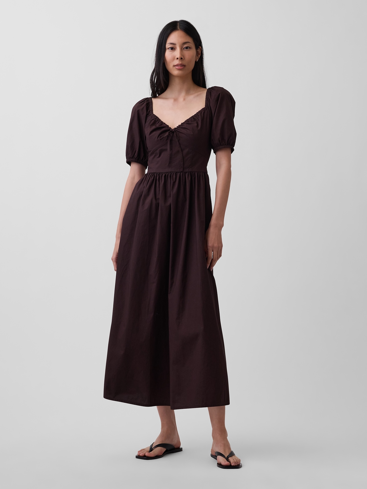 de la vali puff-sleeve silky maxi dress De La Vali Puff-Sleeve Silky Maxi Dress