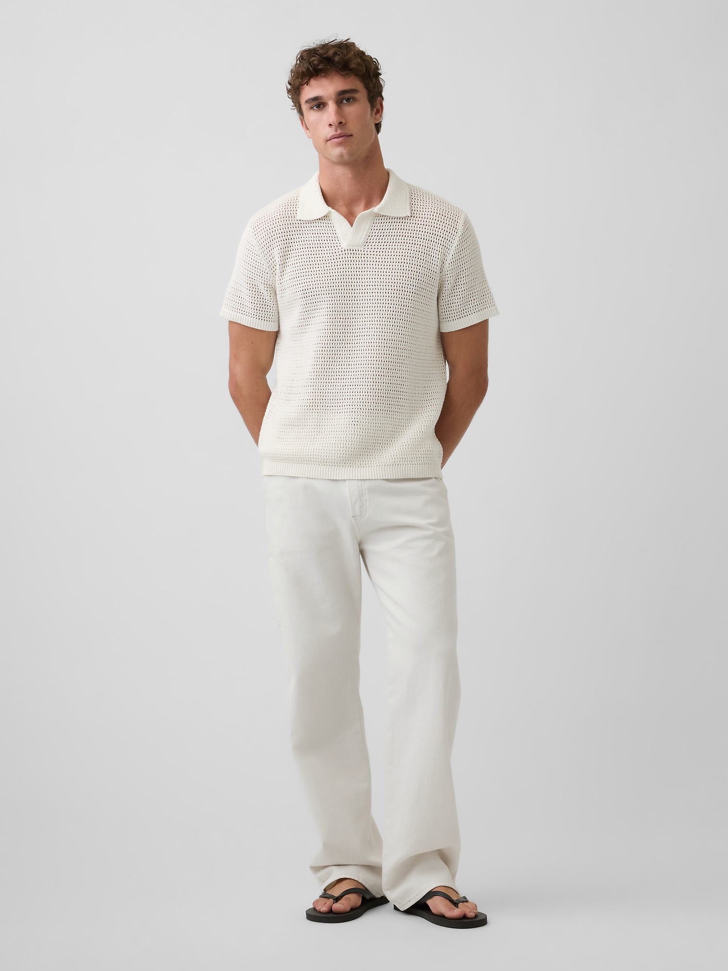 Мужские свитеры Gap Mesh Polo Sweater — фото 2