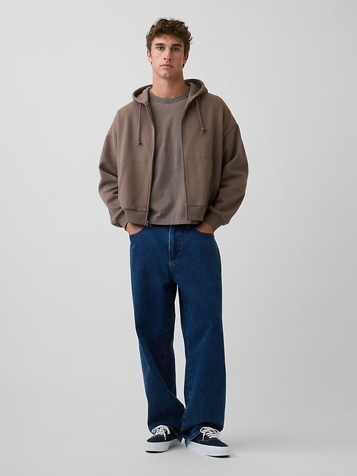 Image number 2 showing, VintageSoft Oversized Crop Zip Hoodie