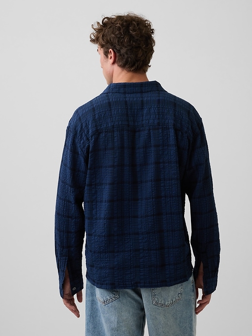 Image number 3 showing, Relaxed Straight-Hem Seersucker Shirt