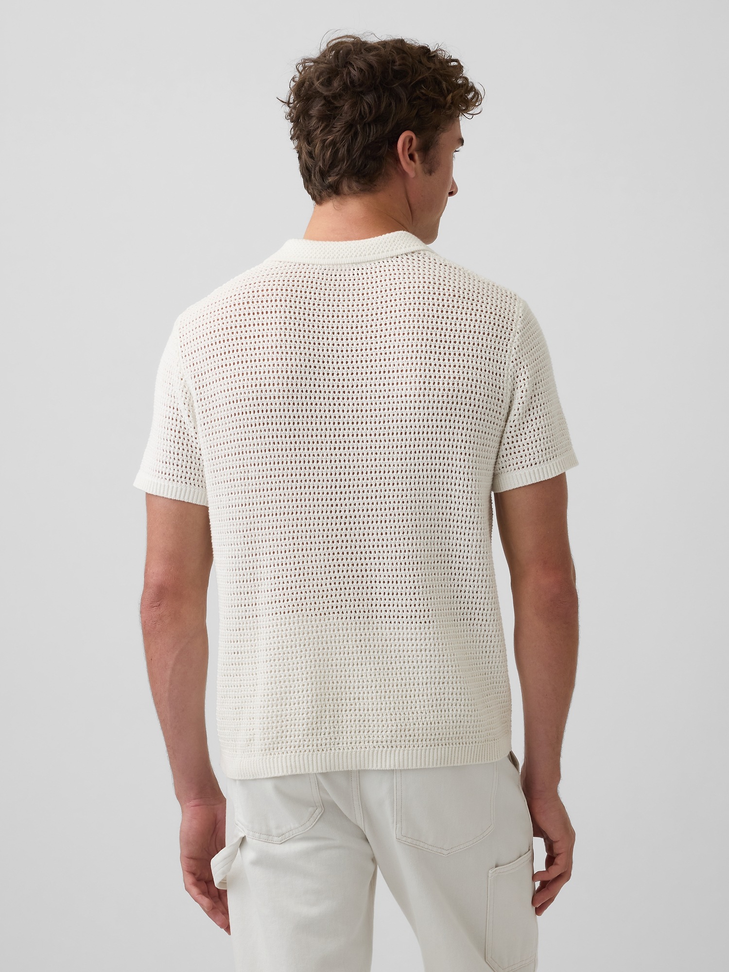 Мужские свитеры Gap Mesh Polo Sweater — фото 3