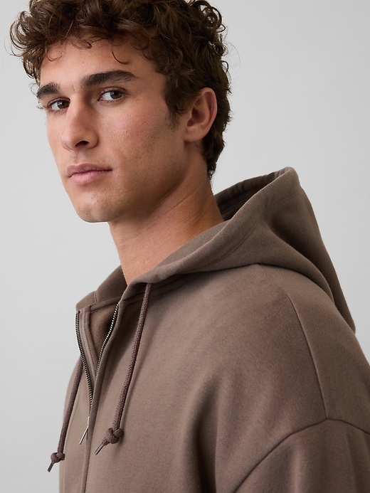 Image number 4 showing, VintageSoft Oversized Crop Zip Hoodie