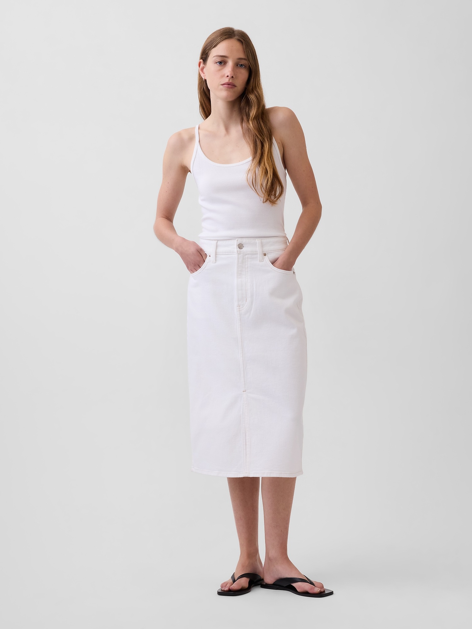 Женские юбки Gap Denim Midi Pencil Skirt