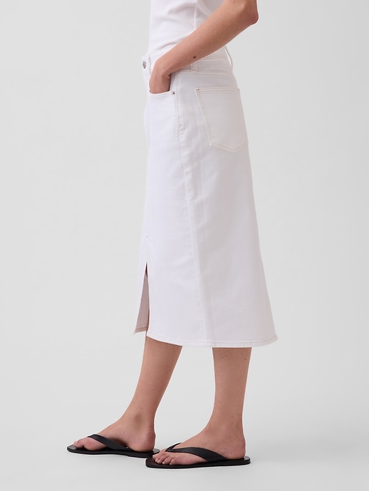 Image number 3 showing, Denim Midi Pencil Skirt