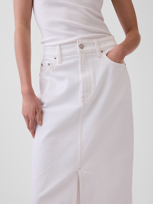 Image number 4 showing, Denim Midi Pencil Skirt