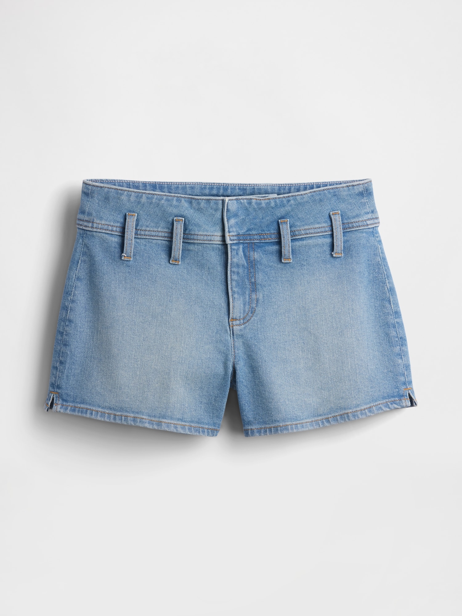 Женские шорты Gap 3" Low Rise Lace-Up Denim Shorts, цвет: Светлый индиго — фото 4