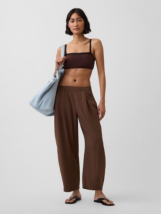 Image number 6 showing, Cotton Gauze Easy Barrel Pants