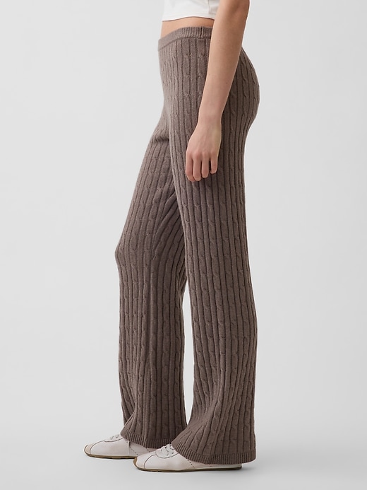 Image number 3 showing, CashSoft Cable-Knit Boot Sweater Pants