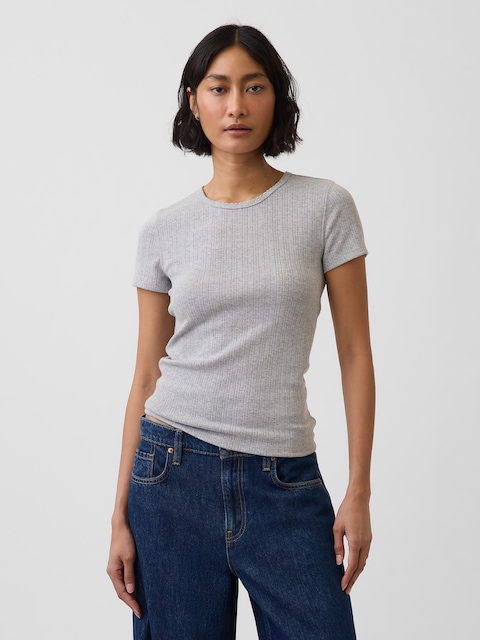 Pointelle Crew T-Shirt