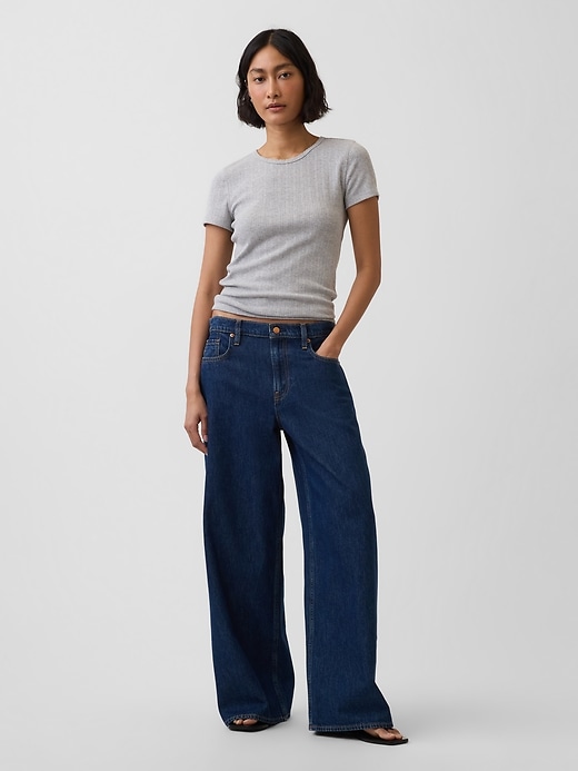 Image number 2 showing, Pointelle Crewneck T-Shirt