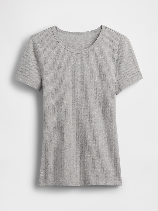 Image number 5 showing, Pointelle Crewneck T-Shirt