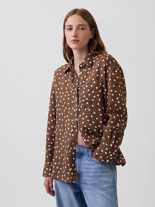 Image number 1 showing, 100% Linen Oversized Shirt